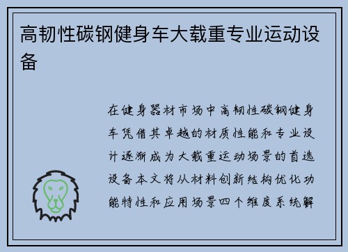 高韧性碳钢健身车大载重专业运动设备
